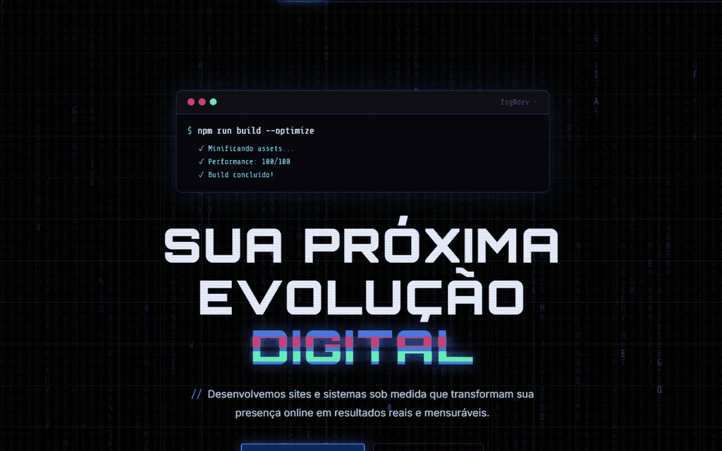 Página inicial do site da FOG Web Development Technology Solutions